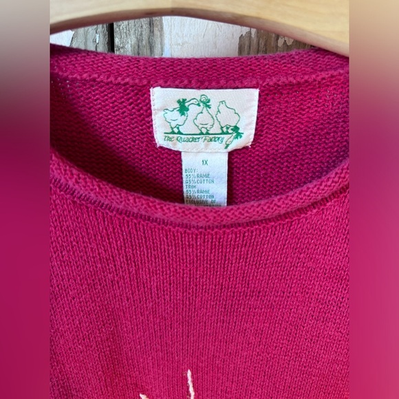 The Quacker Factory Seaside Lighthouse Seagull Sweater Red size 1X Vintage - Picture 3 of 10